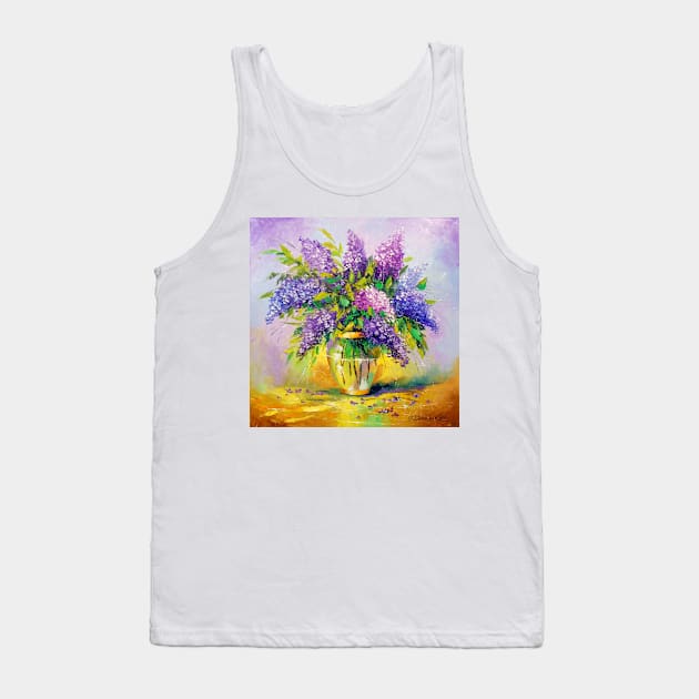 Bouquet of lilacs in a vase Tank Top by OLHADARCHUKART